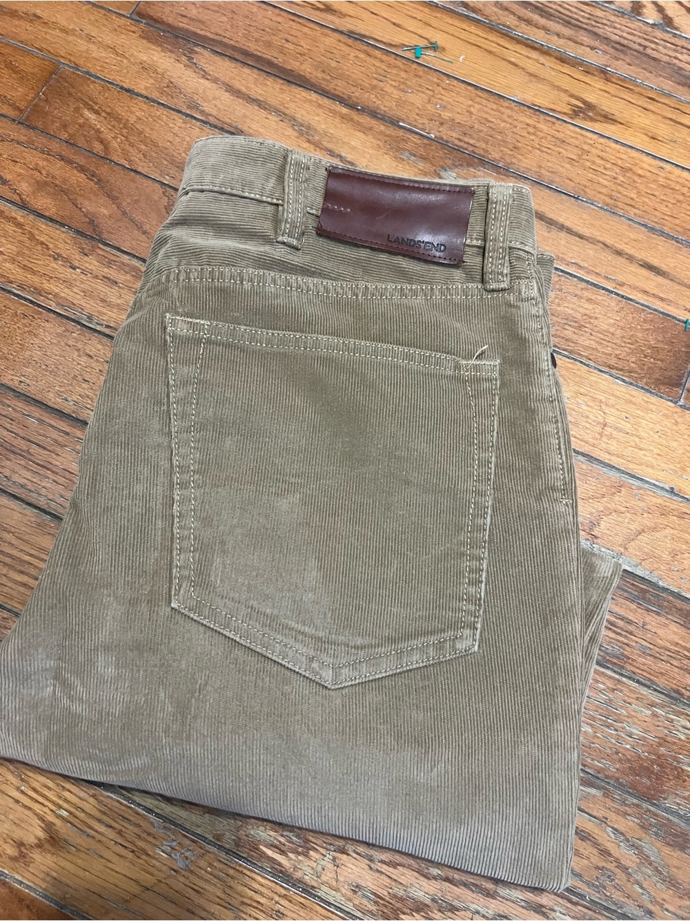 Lands' End Men's Corduroy Pants - Tansize 35x32 khaki